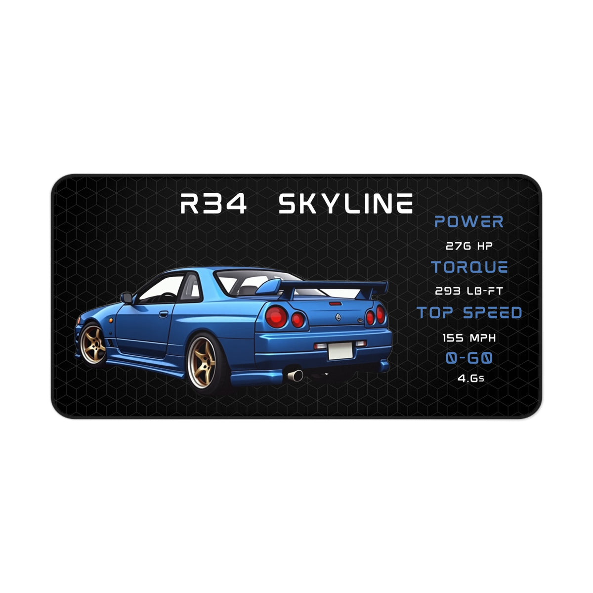 R34 Skyline GTR | Gaming Mouse Pad |  Car Lover Desk Mat | JDM Gift Home Office Decor | Car Enthusiast Desk Accessory