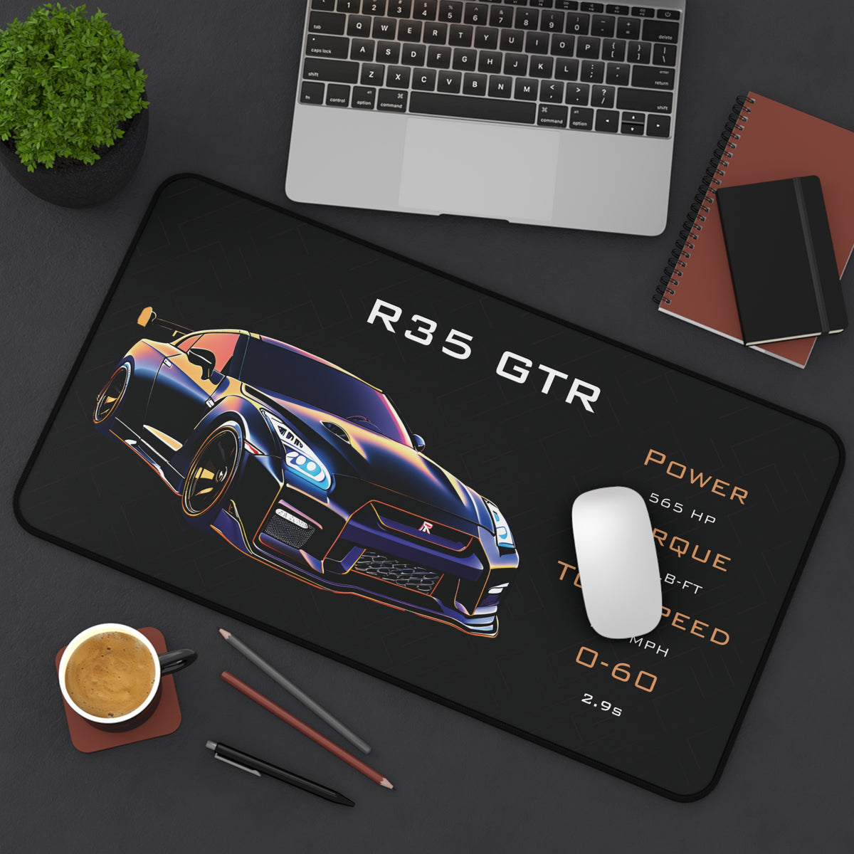 GTR R35 Desk Mat | Car Enthusiast Mouse Pad | Gamer Mouse Pad