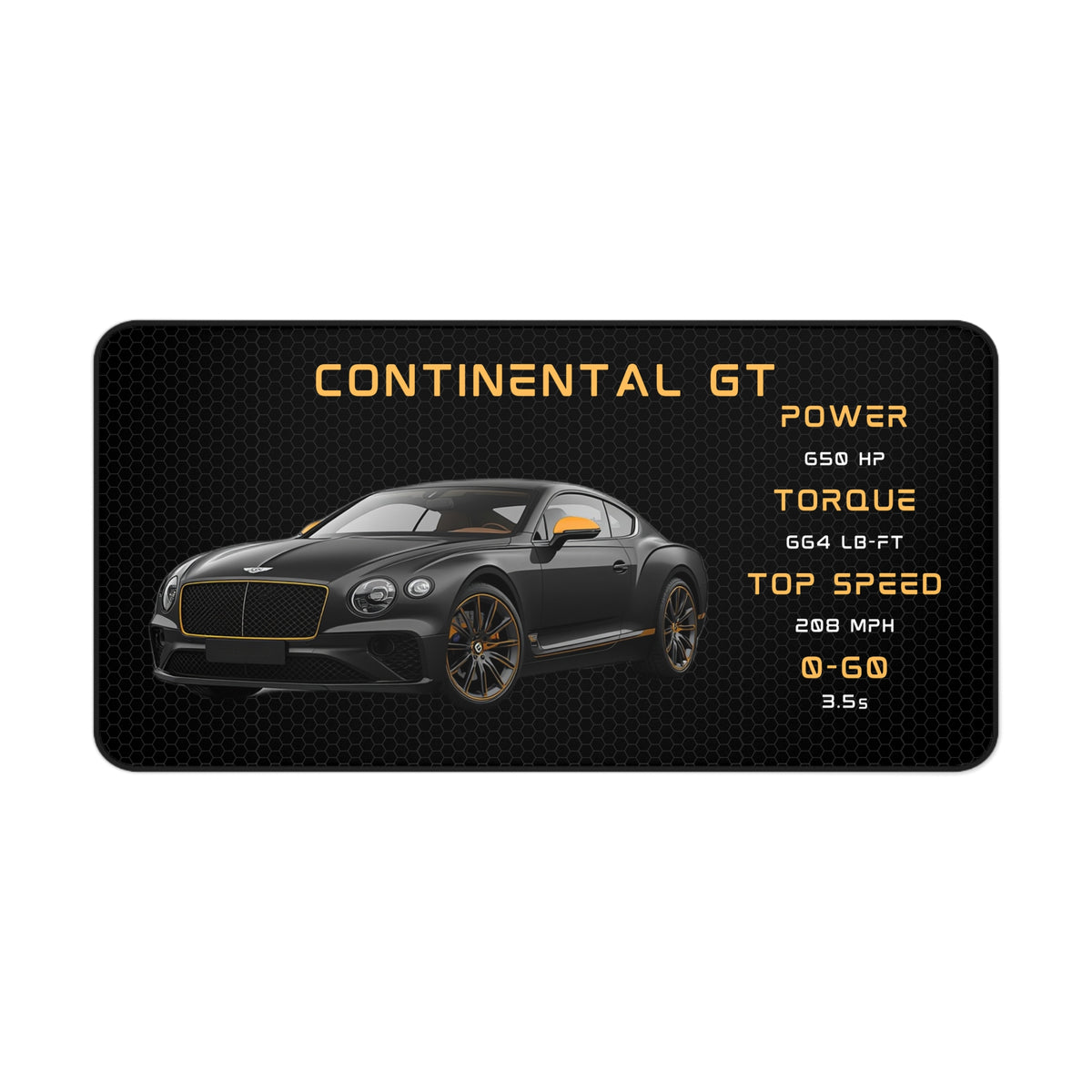 Continental GT Desk Mat | Racing Car Illustration, Gaming Mouse Pad