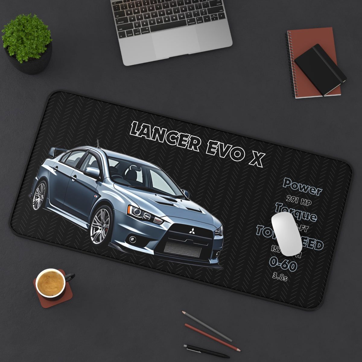 Lancer Evolution X Desk Mat | Gaming Mouse Pad for Car Enthusiasts