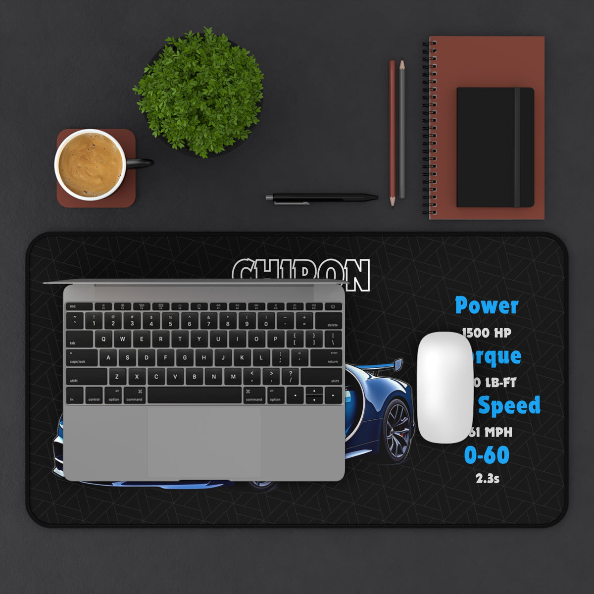 Chiron Desk Mat | Car Enthusiasts Gift | Gaming Mouse Pad, Desk Accessory | Car Lover Decor