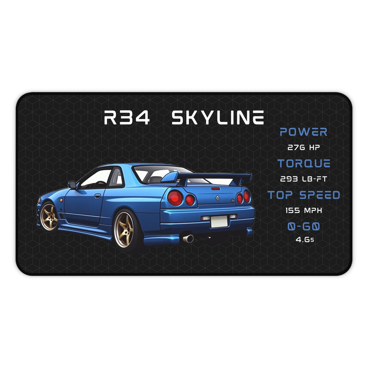 R34 Skyline GTR | Gaming Mouse Pad |  Car Lover Desk Mat | JDM Gift Home Office Decor | Car Enthusiast Desk Accessory