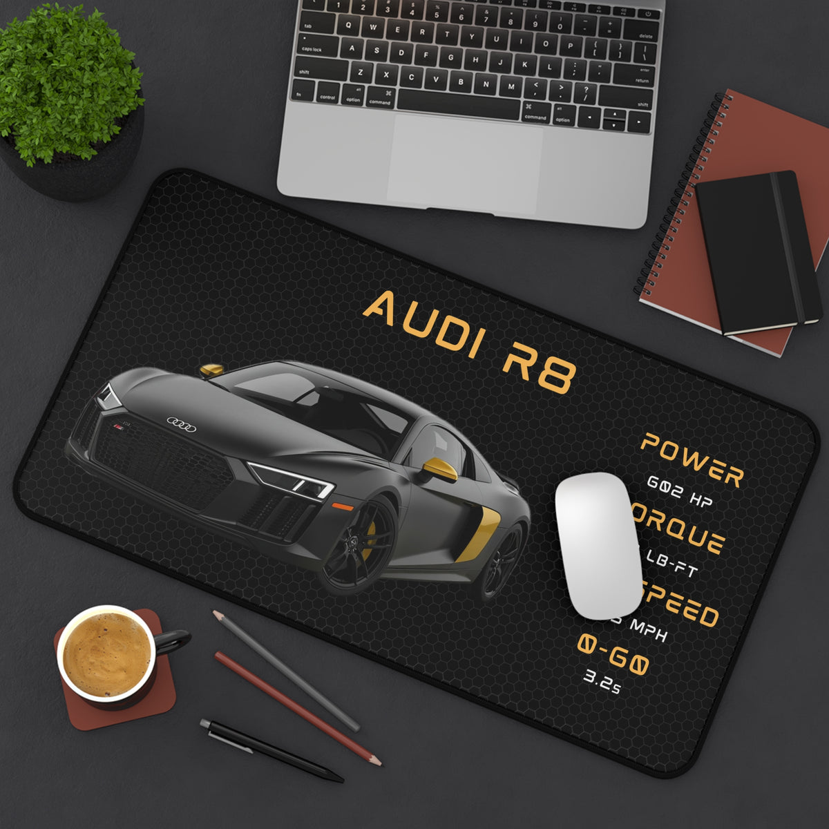 Audi R8 Desk Mat | Super Car Mouse Pad, Automotive Desk Accessory