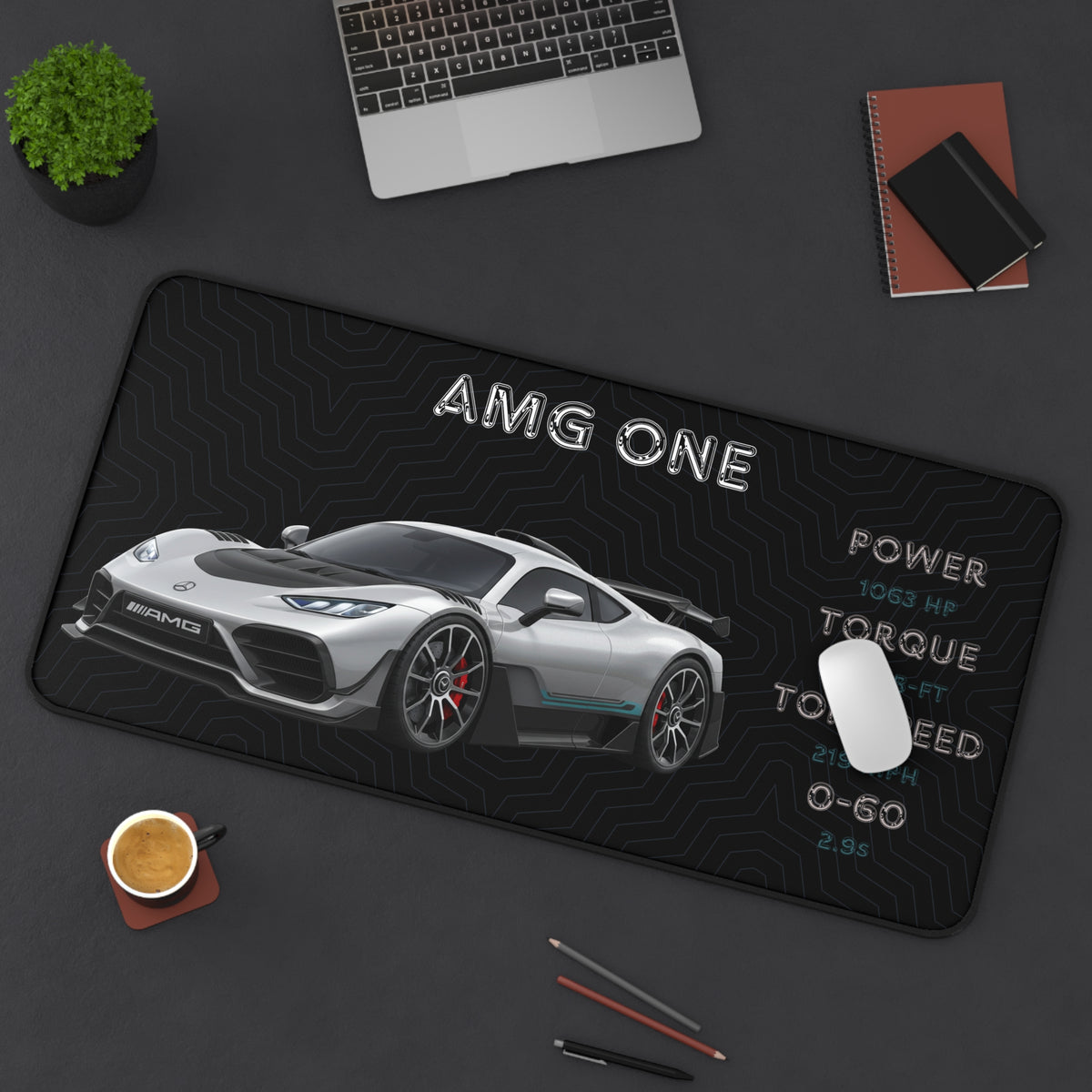 AMG One Desk Mat | Car Enthusiast Gift | Stylish Gaming Mouse Pad | Office Decor | Auto Racing Home Office Essentials