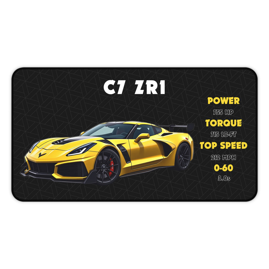 C7 ZR1 Desk Mat | Car Enthusiast Gift | Racing Fan Accessories | Car Lover Decor | Muscle Car Desk Pad