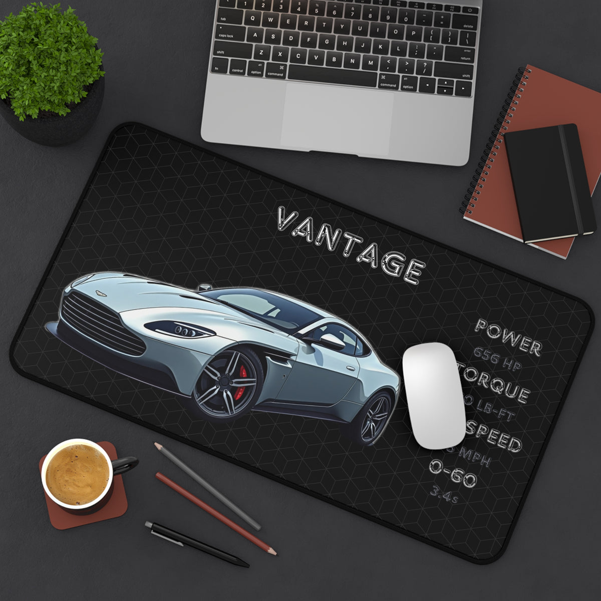 Vantage Gaming Mouse Pad |  Car Lover Desk Mat | Gift Home Office Decor | Car Enthusiast Desk Accessory
