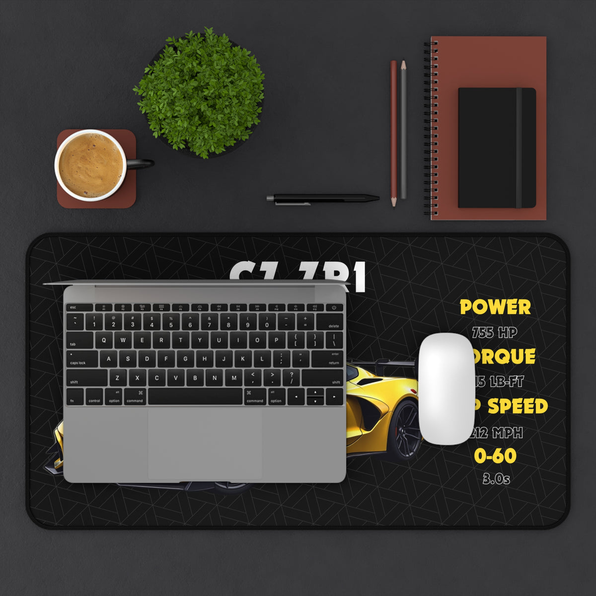 C7 ZR1 Desk Mat | Car Enthusiast Gift | Racing Fan Accessories | Car Lover Decor | Muscle Car Desk Pad