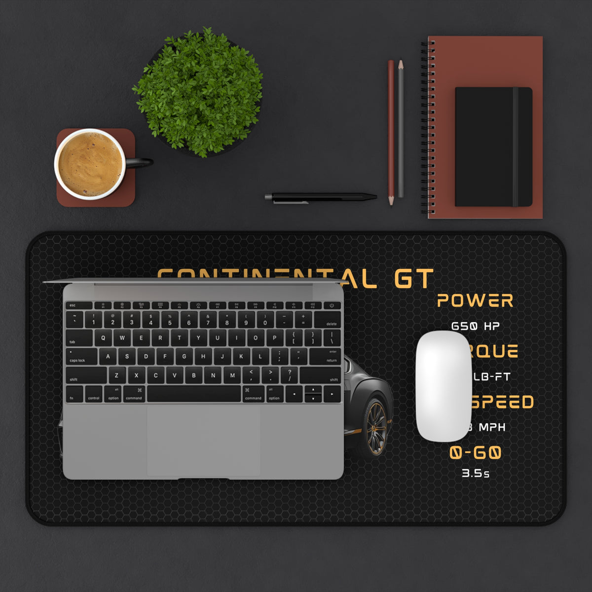 Continental GT Desk Mat | Racing Car Illustration, Gaming Mouse Pad