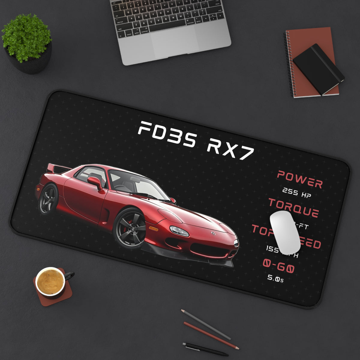 Rx7 Fd3s Desk Mat | Mouse Pad for Car Enthusiasts