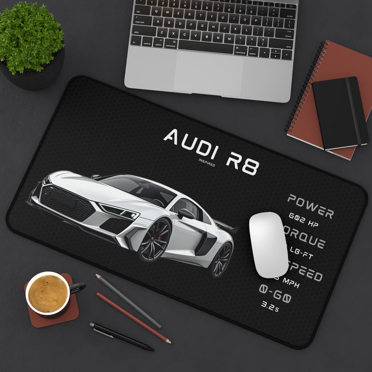 Desk Mat - R8 Mouse Pad | Car Gaming Mat for Car Enthusiasts