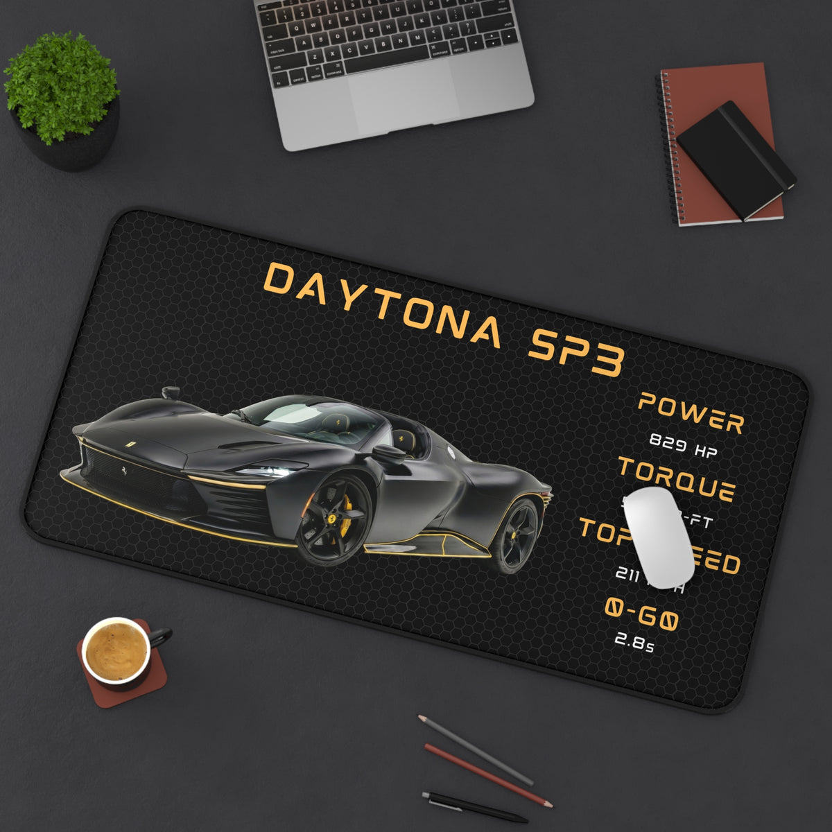 Ferrari Daytona SP3 Desk Mat | Racing Car Mouse Pad, Automotive Desk Mat