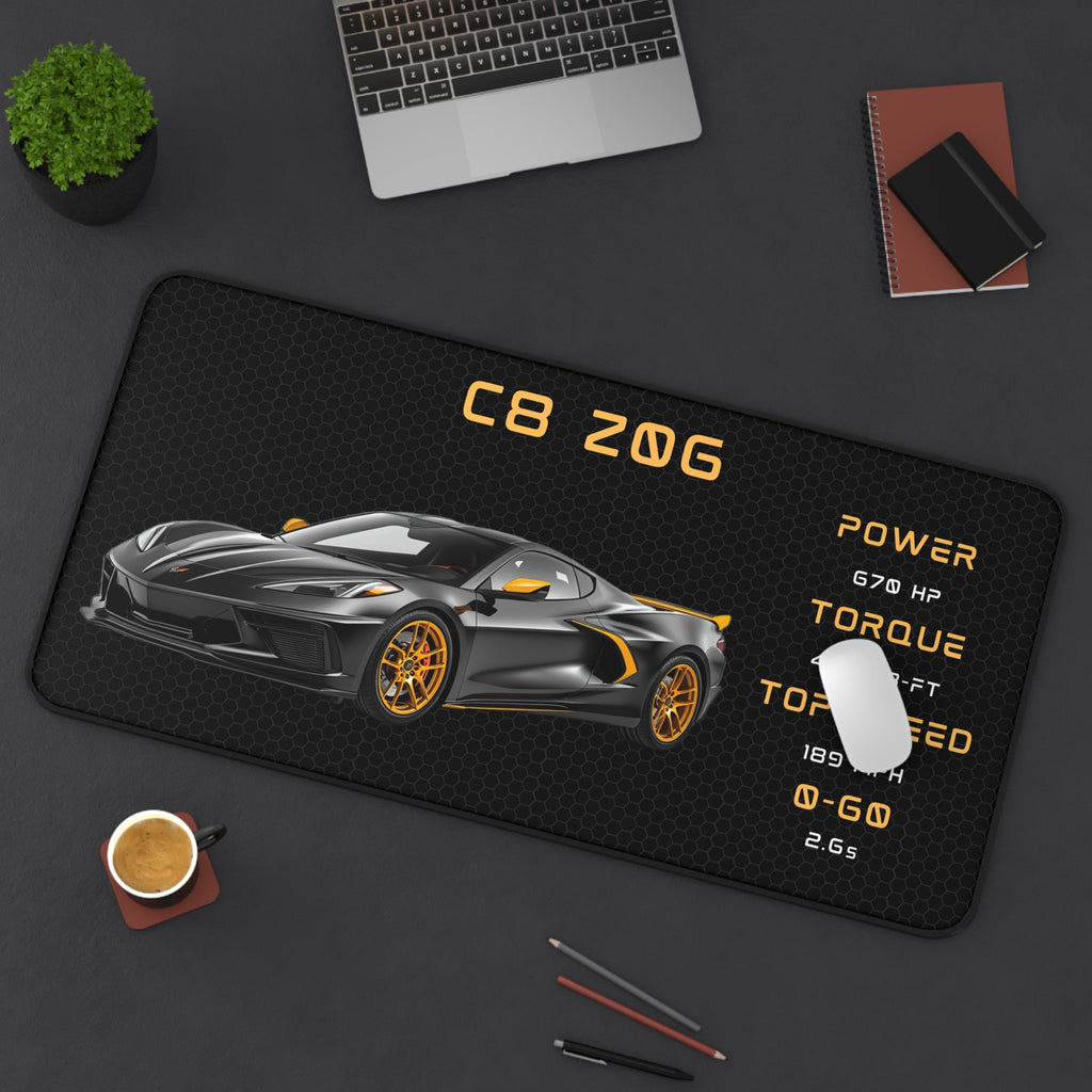 Corvette C8 Z06 Desk Mat | Racing Car Mouse Pad for Office or Gaming