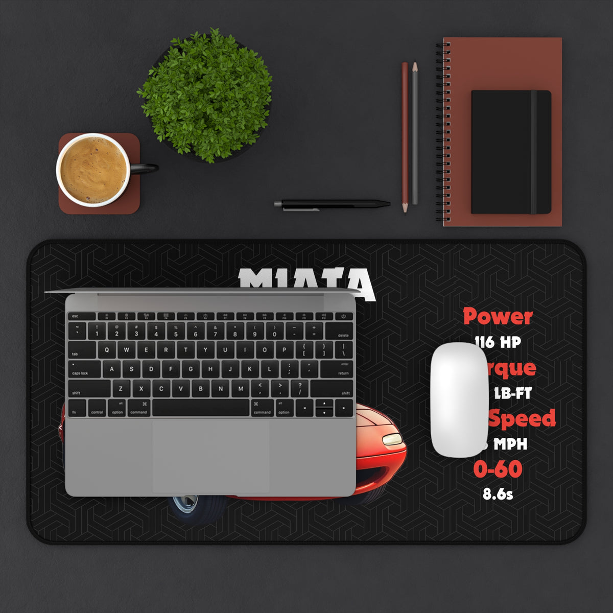 Miata Desk Mat | Car Enthusiasts Gift | Gaming Mouse Pad, Desk Accessory | Car Lover Decor