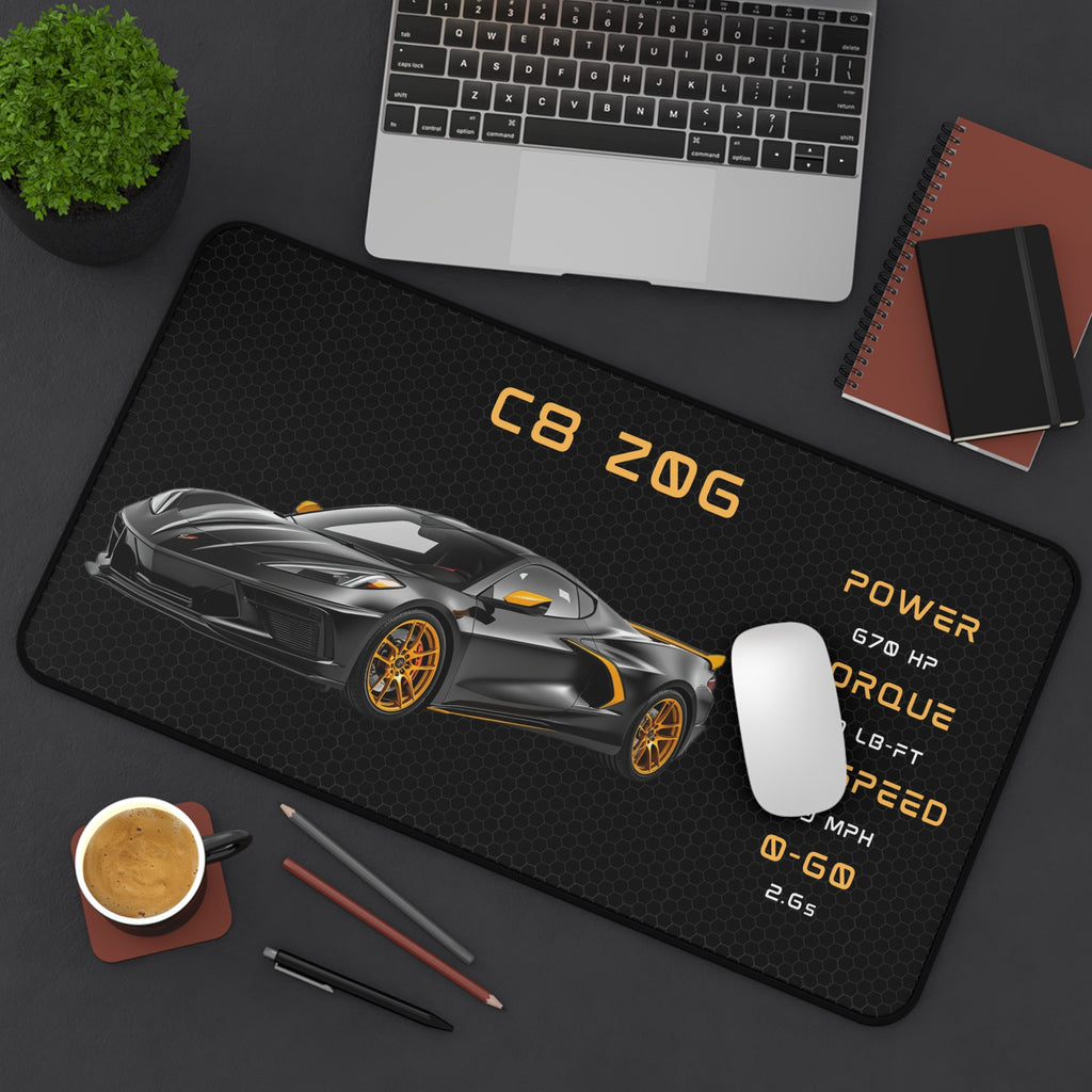 Corvette C8 Z06 Desk Mat | Racing Car Mouse Pad for Office or Gaming