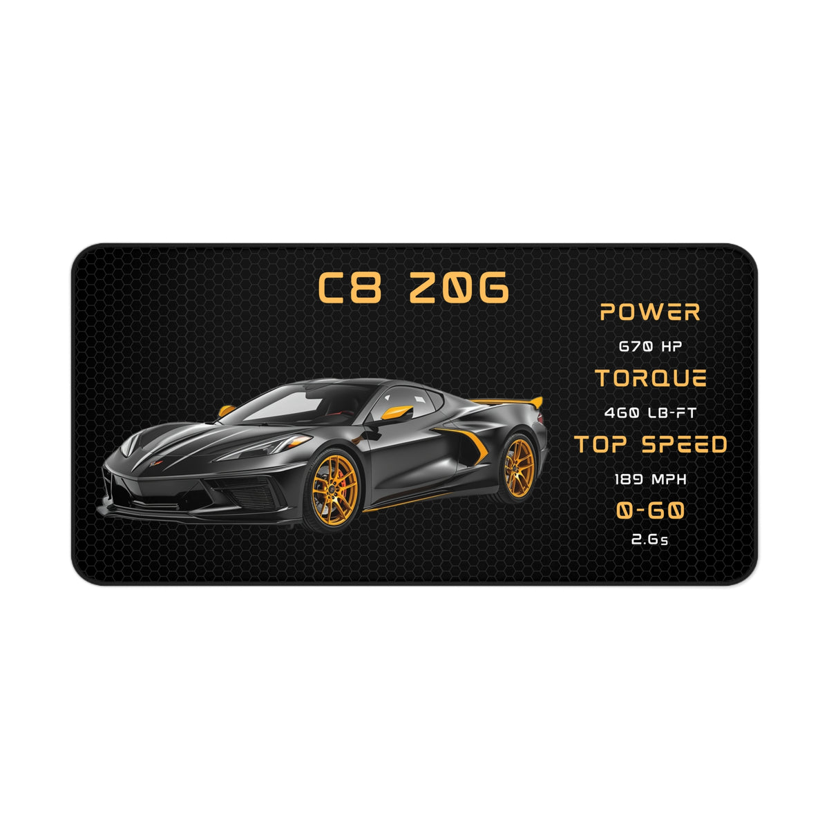 Corvette C8 Z06 Desk Mat | Racing Car Mouse Pad for Office or Gaming