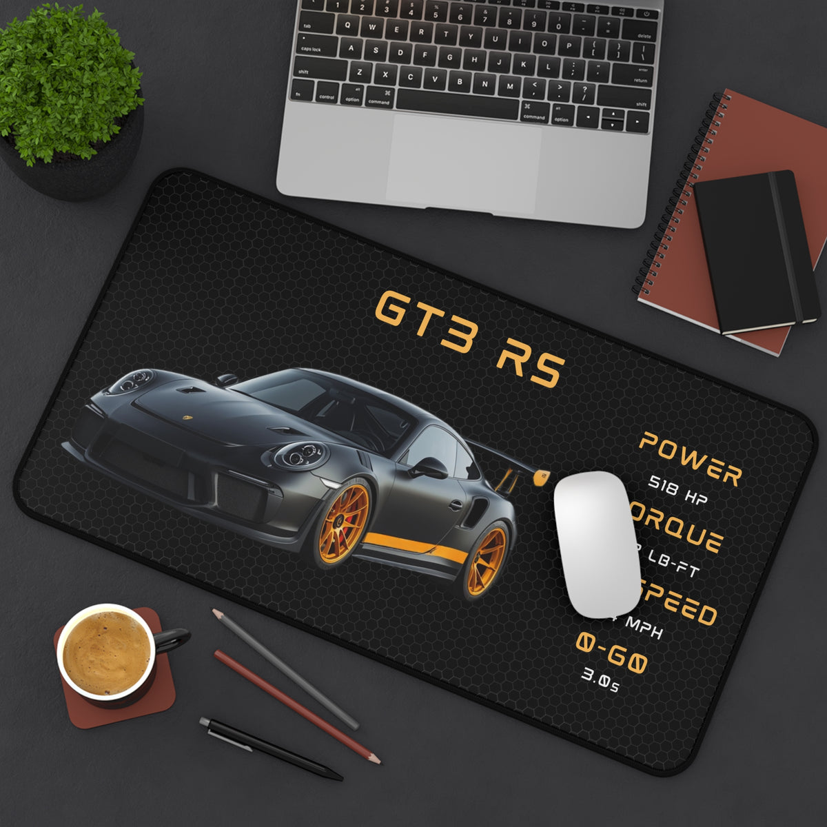 GT3 RS Desk Mat | Racing Car Motorsport Logo Mouse Pad