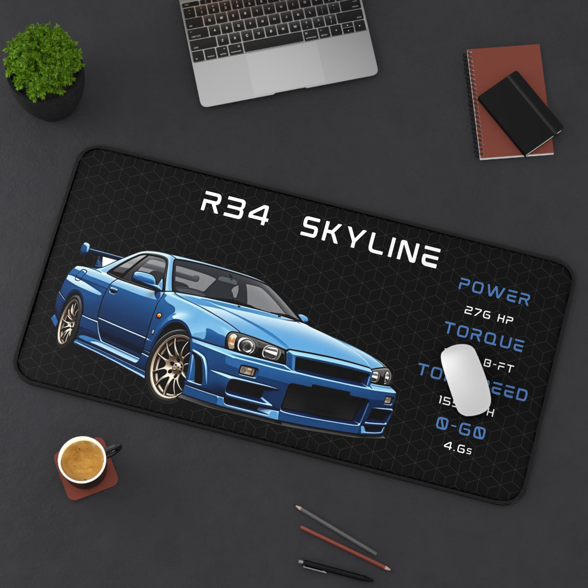 Copy of R34 Skyline GTR | Gaming Mouse Pad |  Car Lover Desk Mat | JDM Gift Home Office Decor | Car Enthusiast Desk Accessory