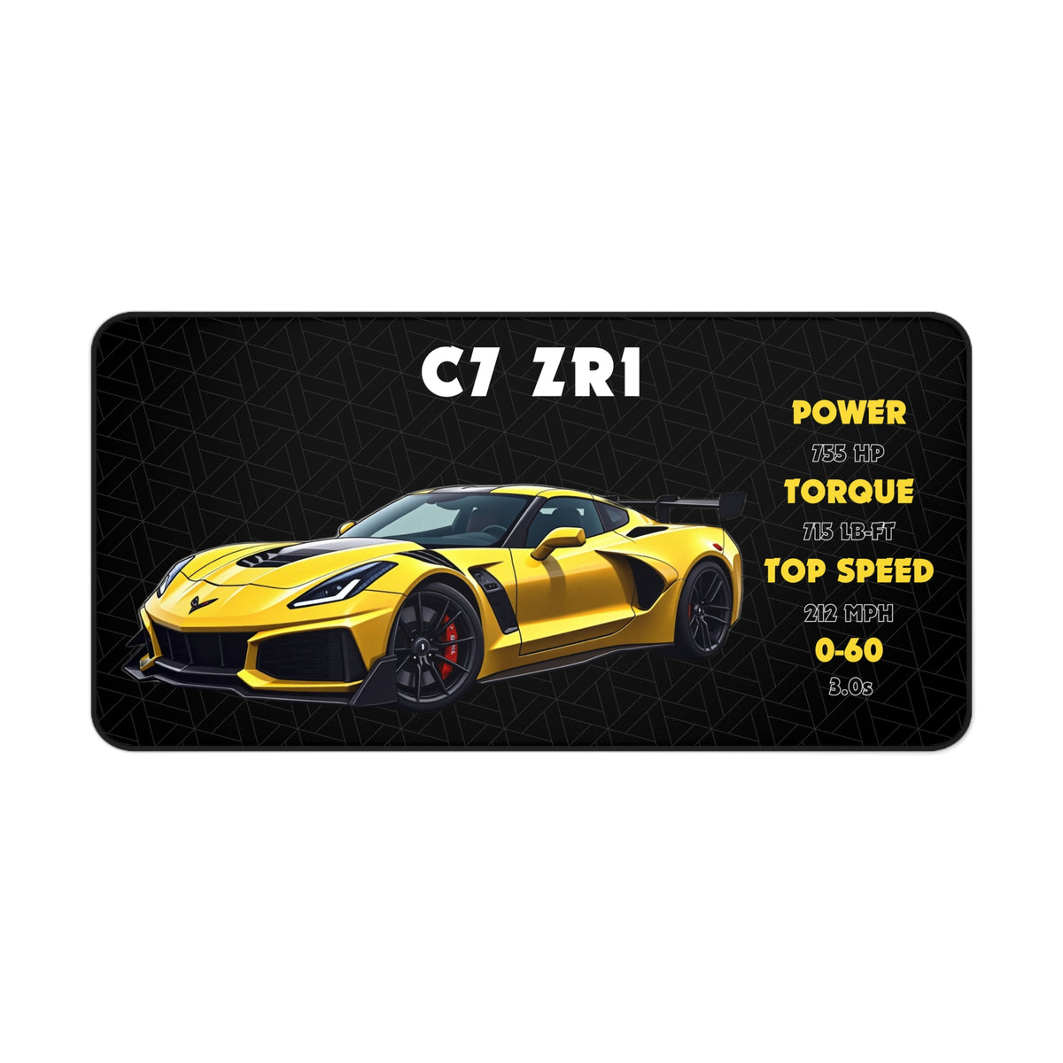 C7 ZR1 Desk Mat | Car Enthusiast Gift | Racing Fan Accessories | Car Lover Decor | Muscle Car Desk Pad