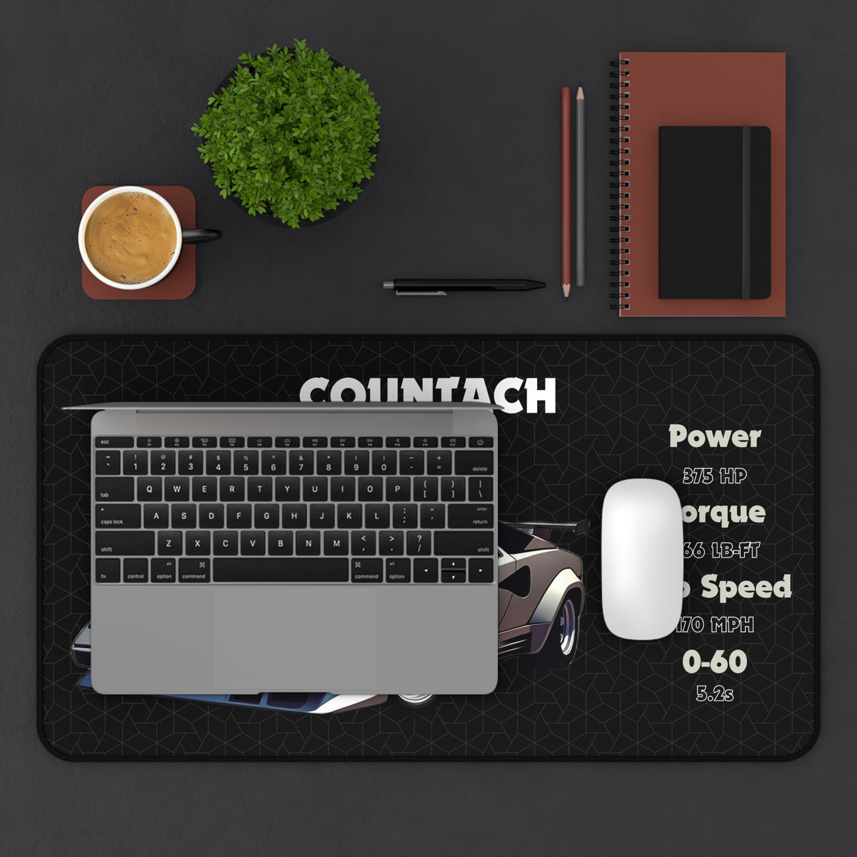Countach Mouse Pad | Car Lover Mouse Pad | Supercar Gamer Desk Mat