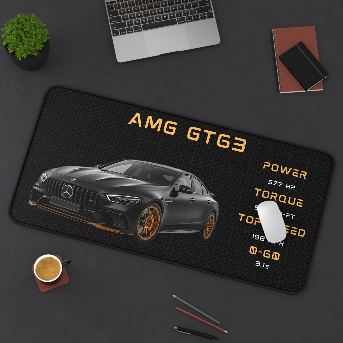 AMG GT63 Racing Car Desk Mat | Luxury Sports Car Illustration