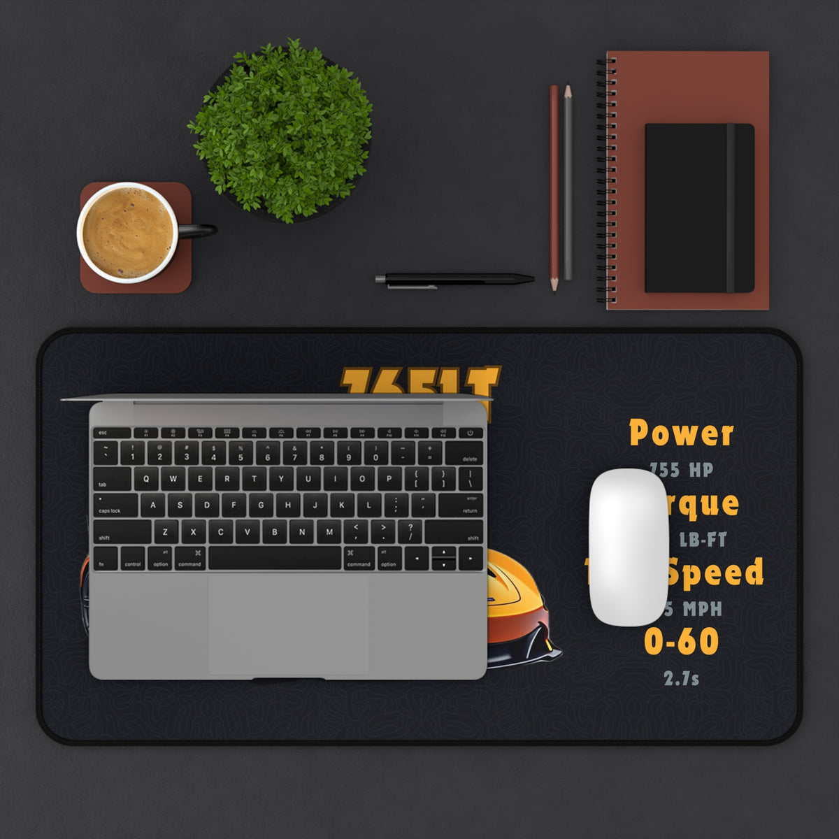 765LT Desk Mat | Car Mouse Pad for Car Enthusiasts | Gaming Desk Mat