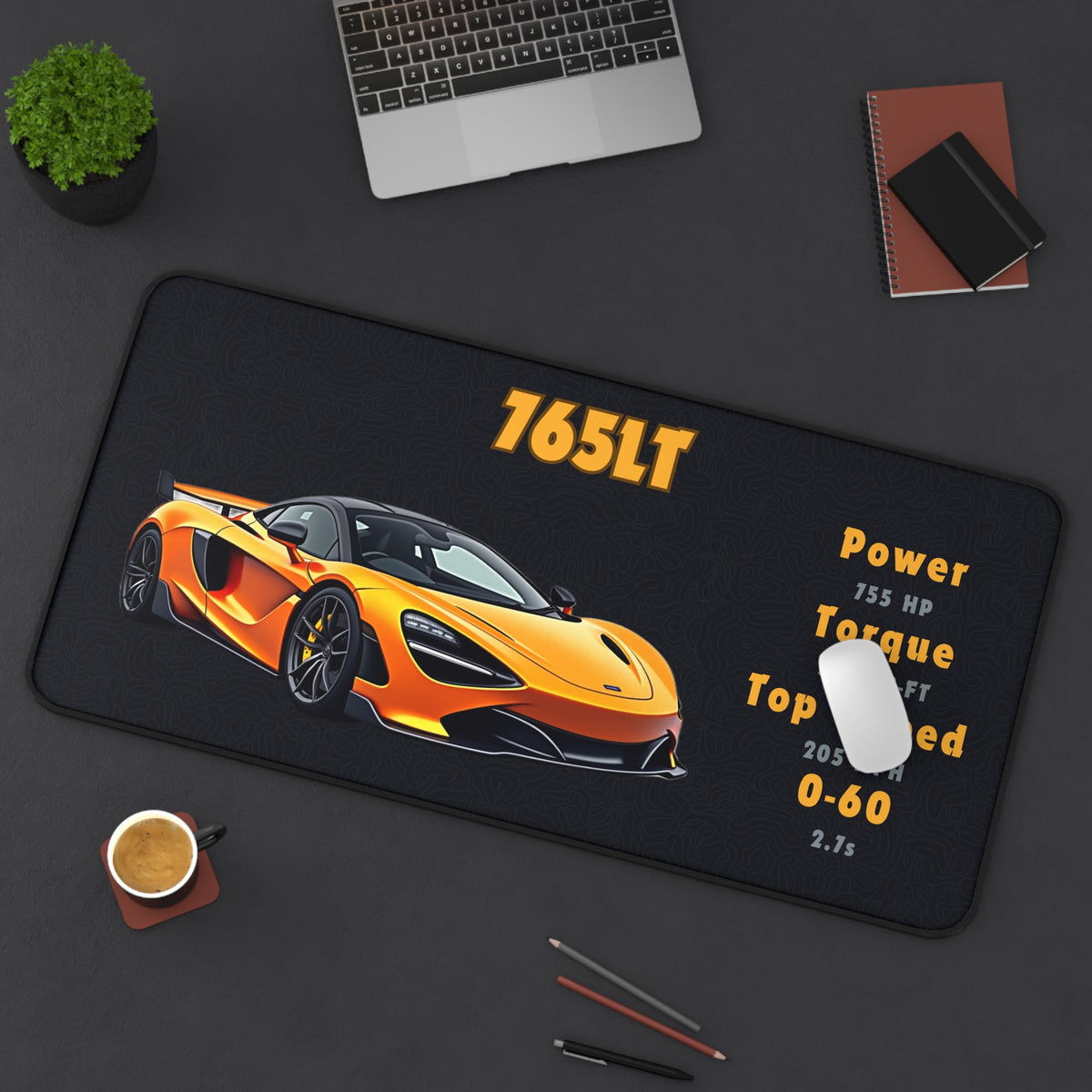 765LT Desk Mat | Car Mouse Pad for Car Enthusiasts | Gaming Desk Mat