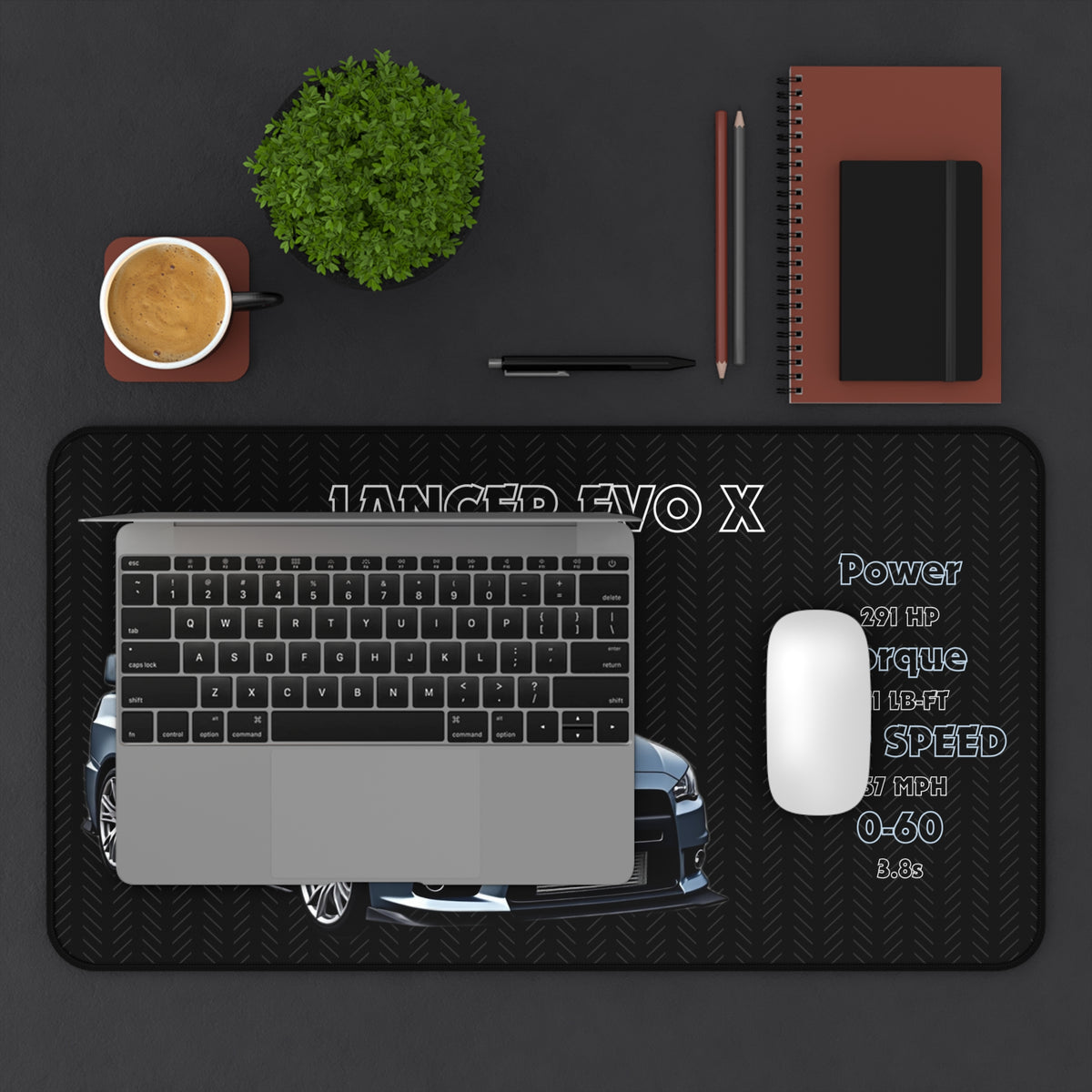 Lancer Evolution X Desk Mat | Gaming Mouse Pad for Car Enthusiasts