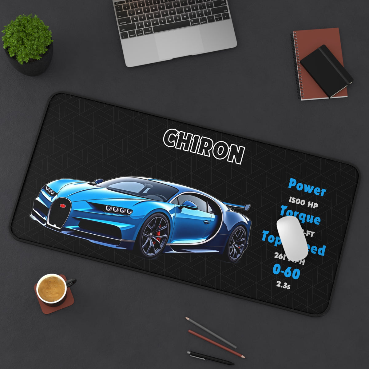 Chiron Desk Mat | Car Enthusiasts Gift | Gaming Mouse Pad, Desk Accessory | Car Lover Decor
