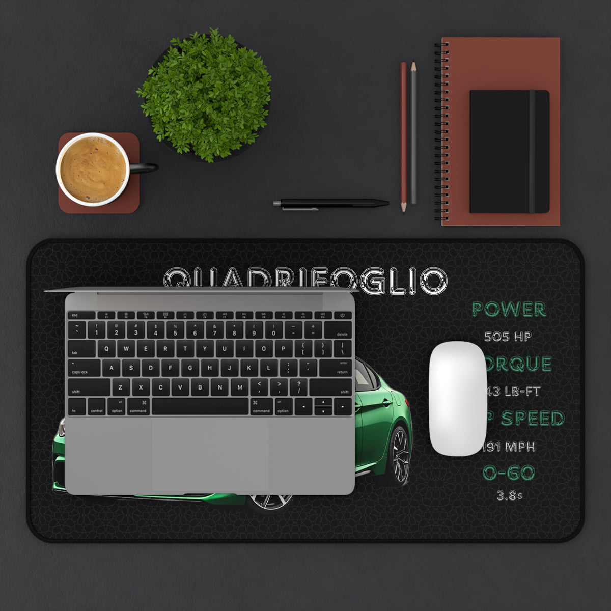 Quadifoglio Mouse Pad | Car Lover Mouse Pad | Supercar Gamer Desk Mat