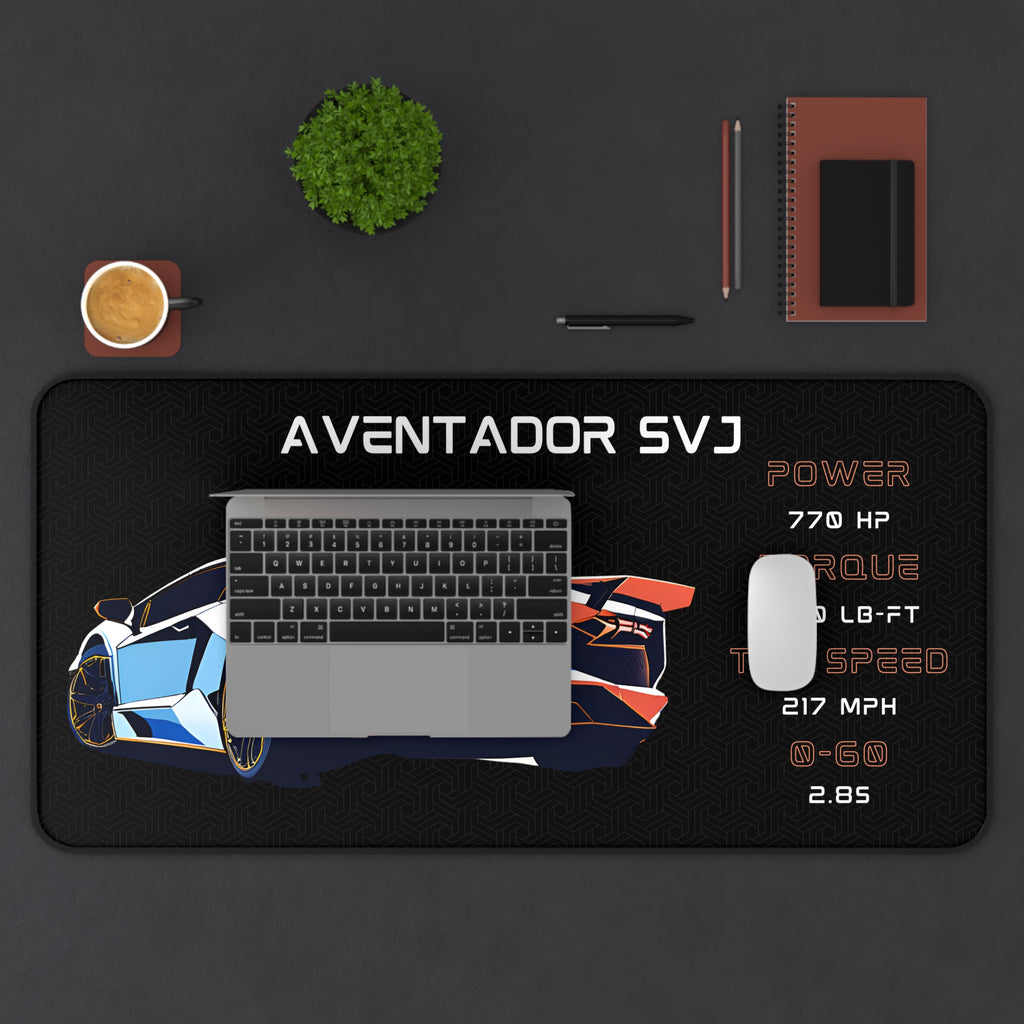 Aventador SVJ Desk Mat | Car Enthusiasts Gift | Gaming Mouse Pad, Desk Accessory | Car Lover Decor