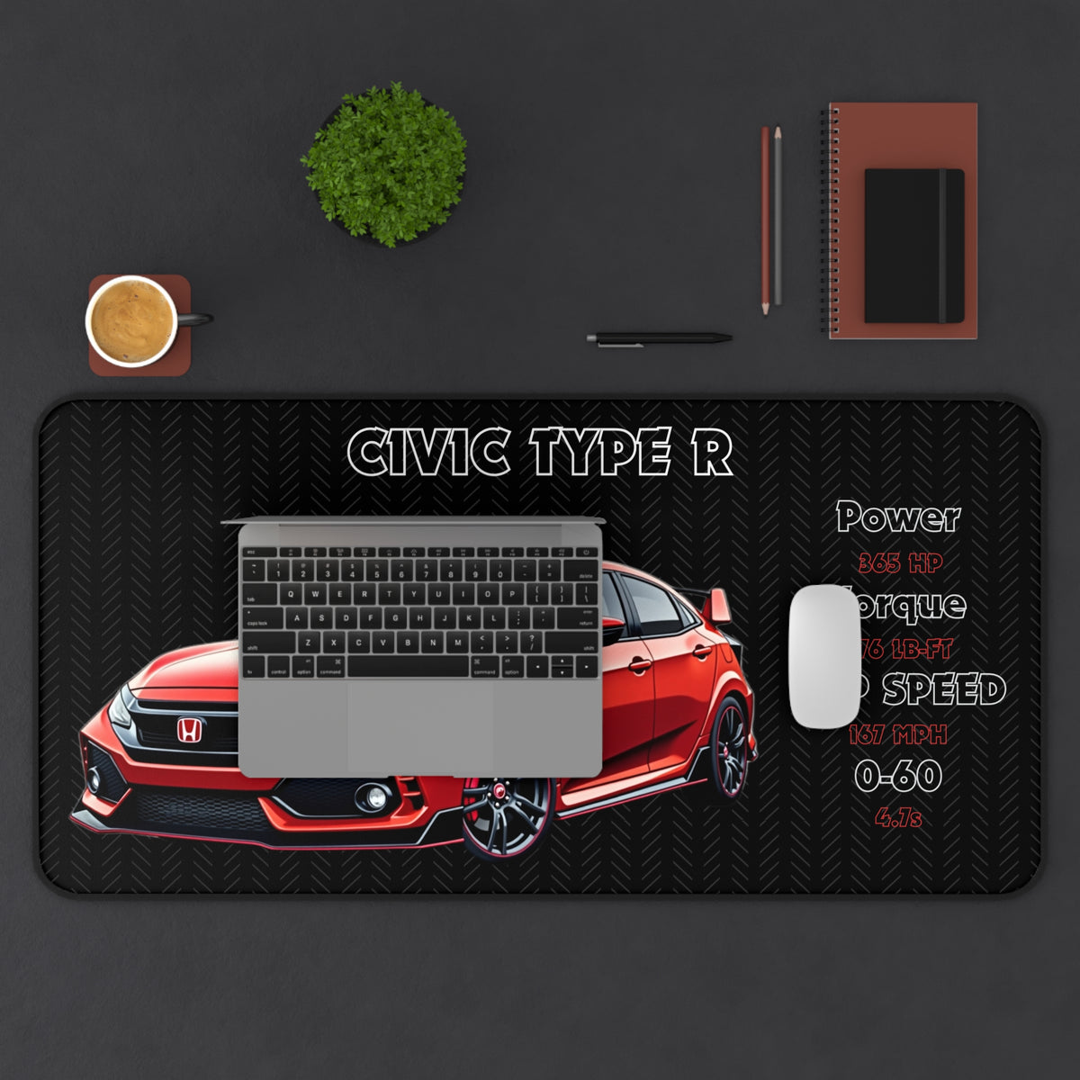 Civic Type R Desk Mat | Racing Mouse Pad for Car Enthusiasts
