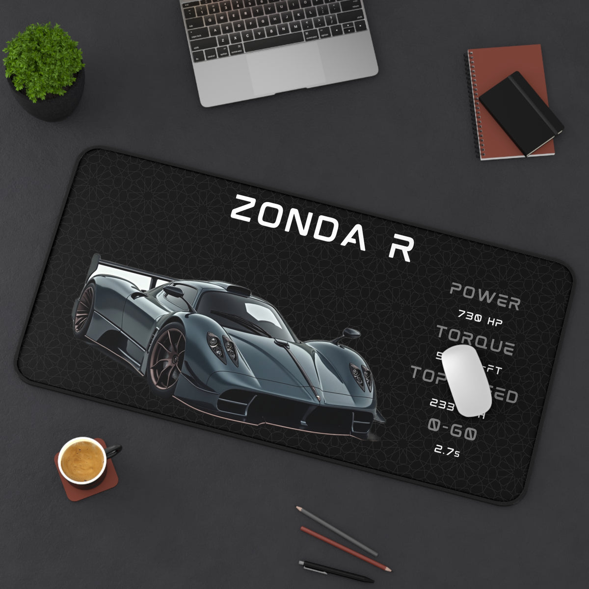 Zonda R Desk Mat | Car Enthusiasts Gift | Gaming Mouse Pad, Desk Accessory | Car Lover Decor