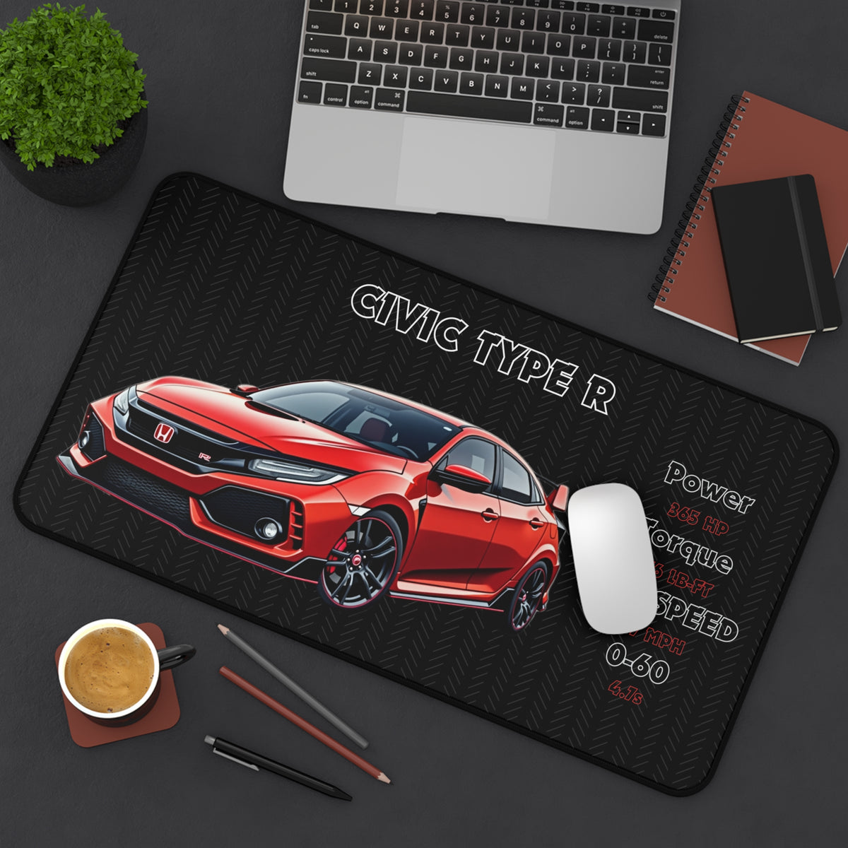 Civic Type R Desk Mat | Racing Mouse Pad for Car Enthusiasts