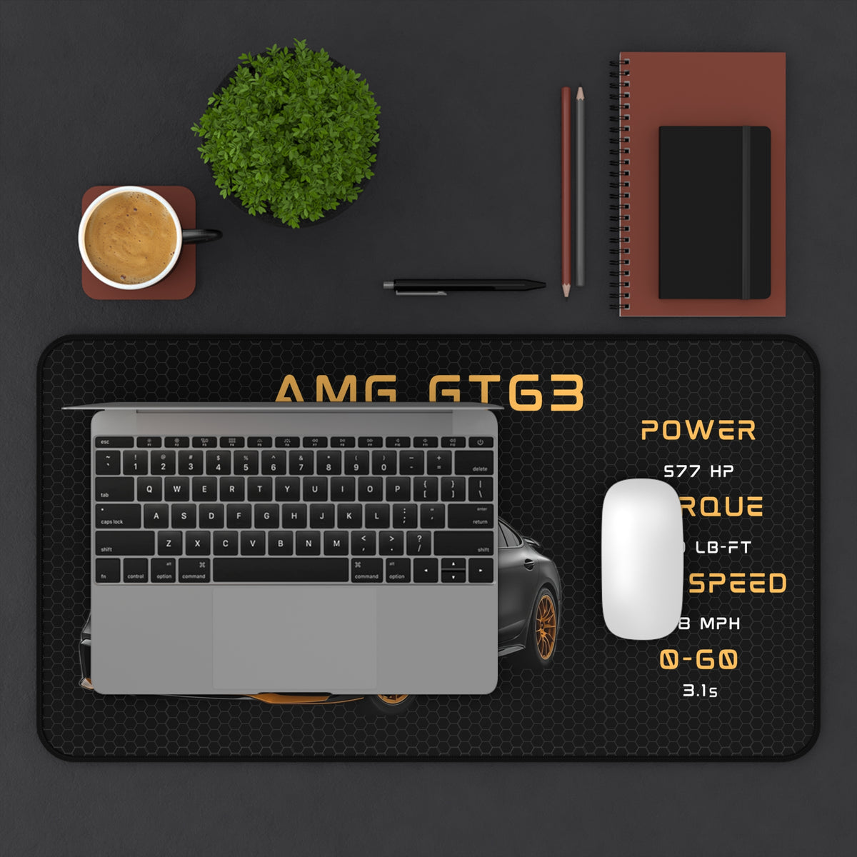 AMG GT63 Racing Car Desk Mat | Luxury Sports Car Illustration