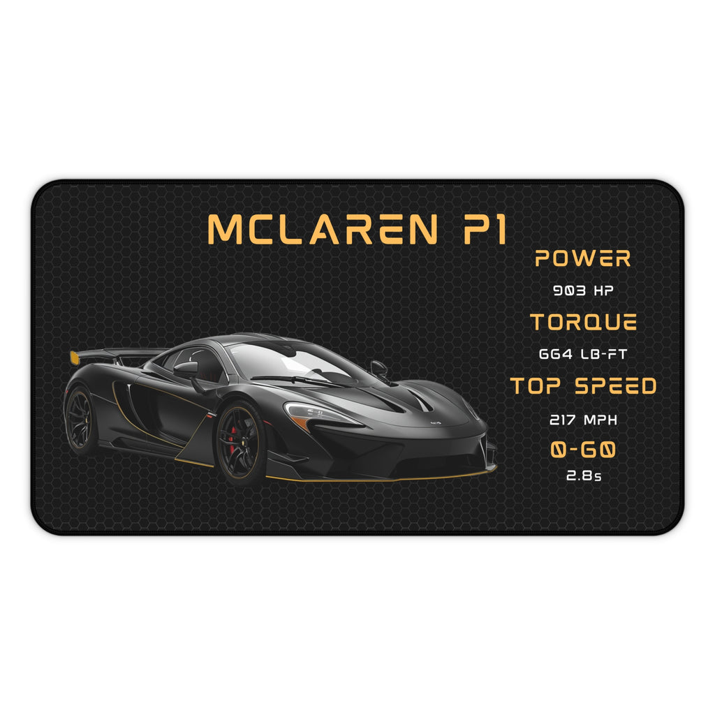 McLaren P1 Desk Mat, Gaming Mouse Pad | Supercar Race Track Design