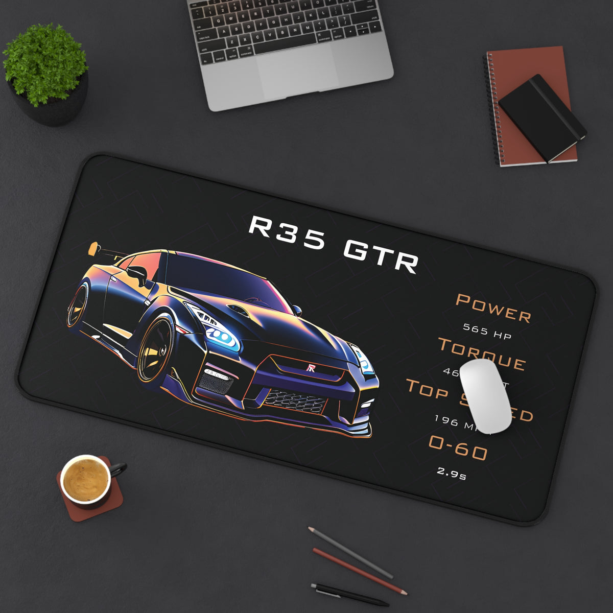 GTR R35 Desk Mat | Car Enthusiast Mouse Pad | Gamer Mouse Pad