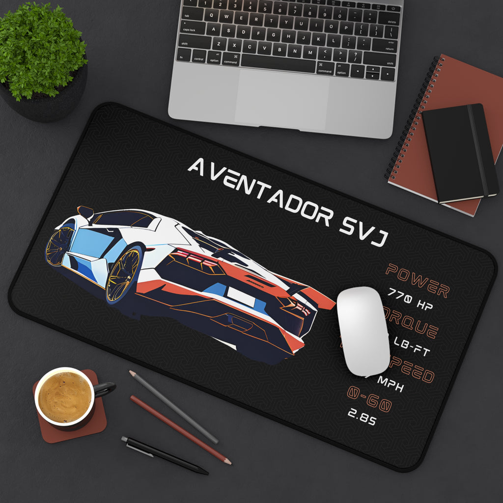Aventador SVJ Desk Mat | Car Enthusiasts Gift | Gaming Mouse Pad, Desk Accessory | Car Lover Decor