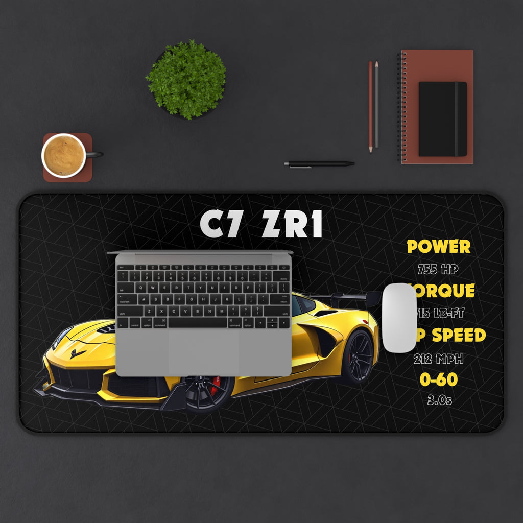 C7 ZR1 Desk Mat | Car Enthusiast Gift | Racing Fan Accessories | Car Lover Decor | Muscle Car Desk Pad