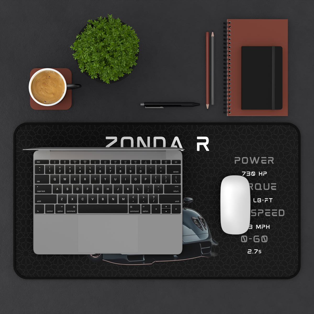 Zonda R Desk Mat | Car Enthusiasts Gift | Gaming Mouse Pad, Desk Accessory | Car Lover Decor