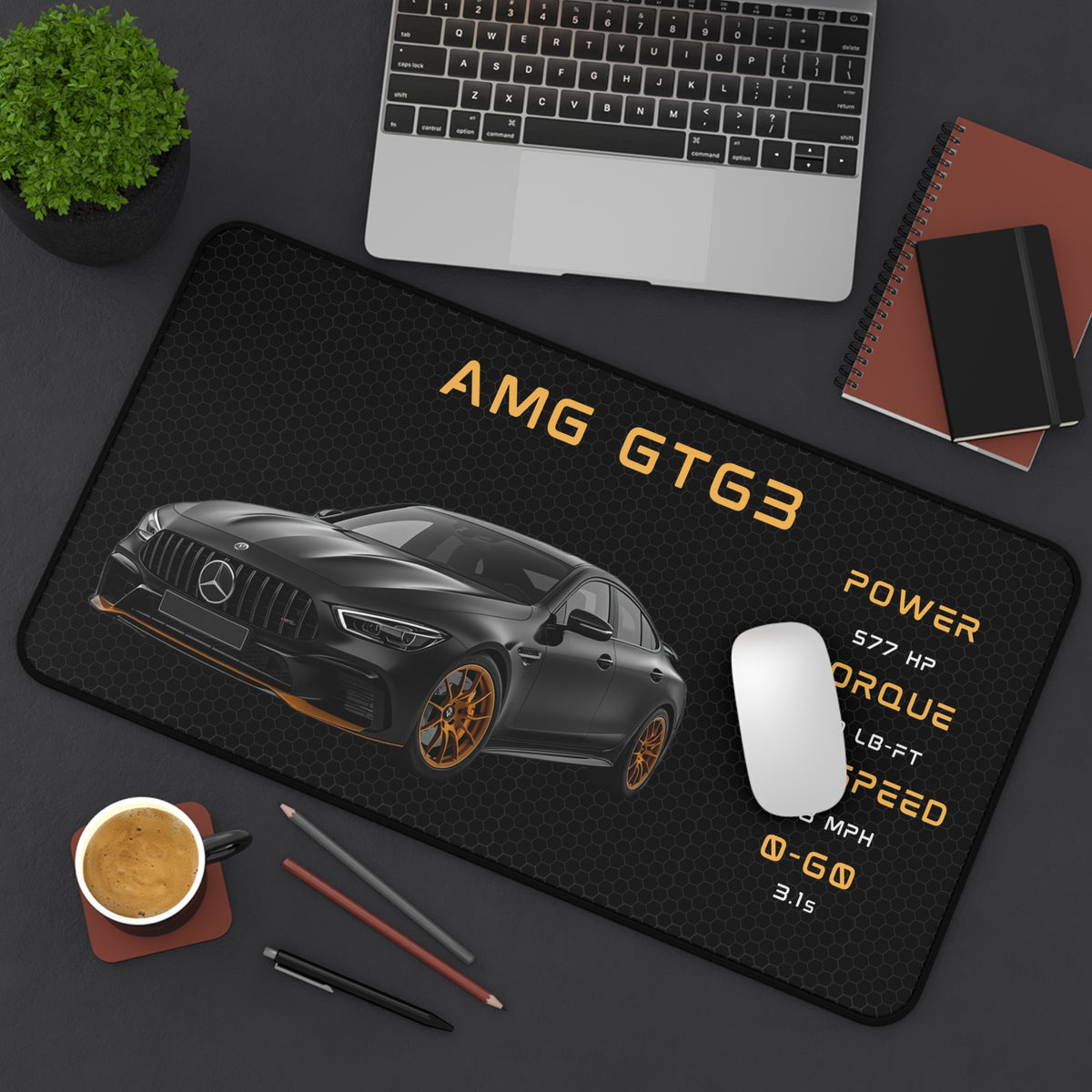AMG GT63 Racing Car Desk Mat | Luxury Sports Car Illustration