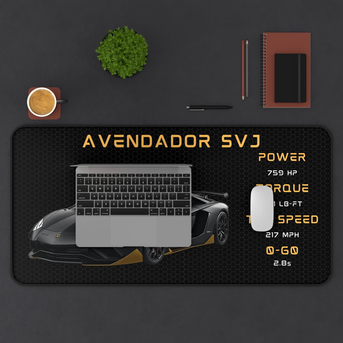 Aventador SVJ Desk Mat | Racing Supercar Mousepad