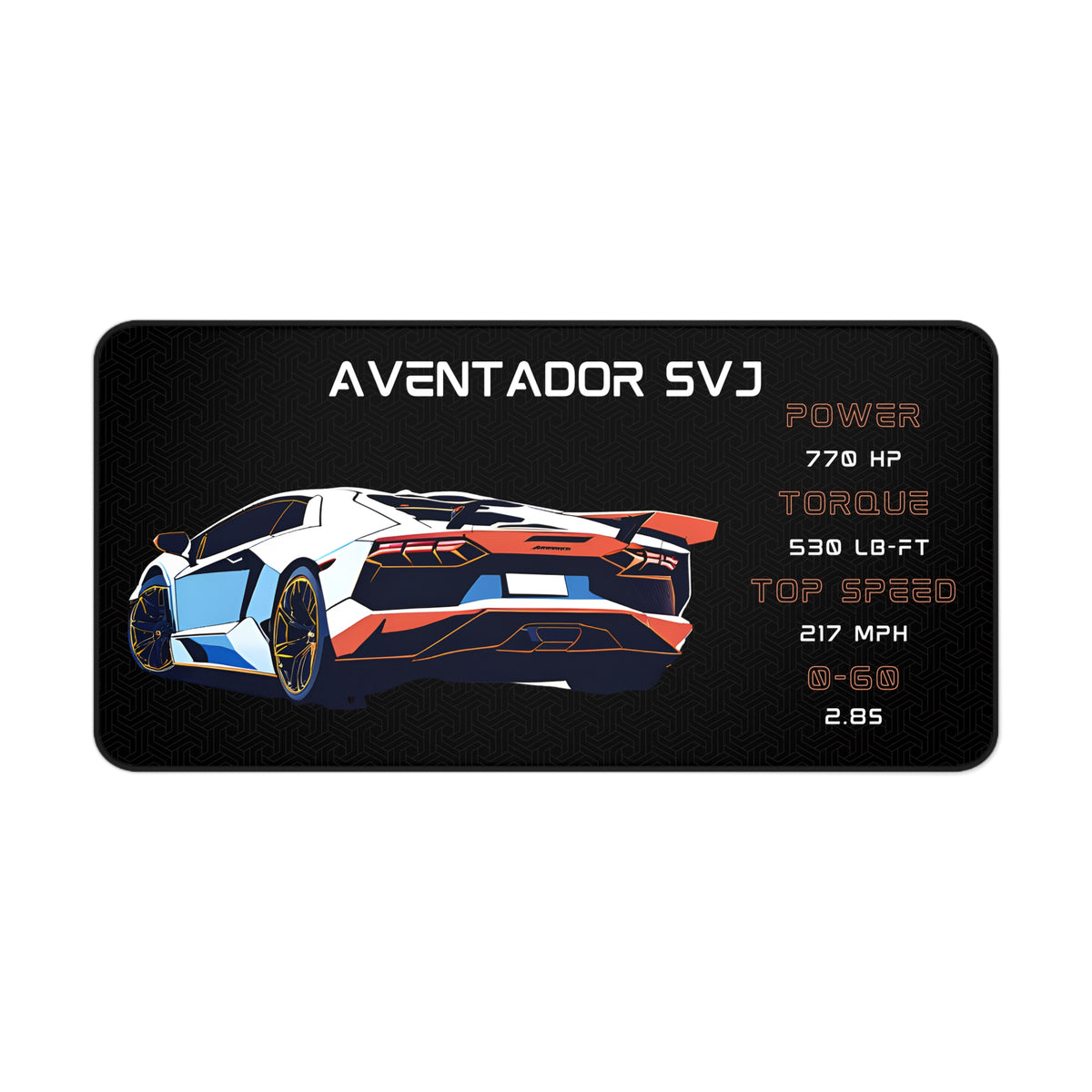 Aventador SVJ Desk Mat | Car Enthusiasts Gift | Gaming Mouse Pad, Desk Accessory | Car Lover Decor