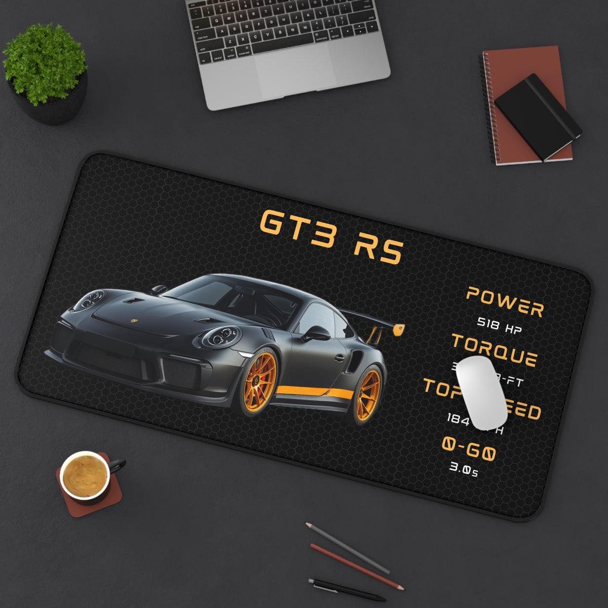 GT3 RS Desk Mat | Racing Car Motorsport Logo Mouse Pad