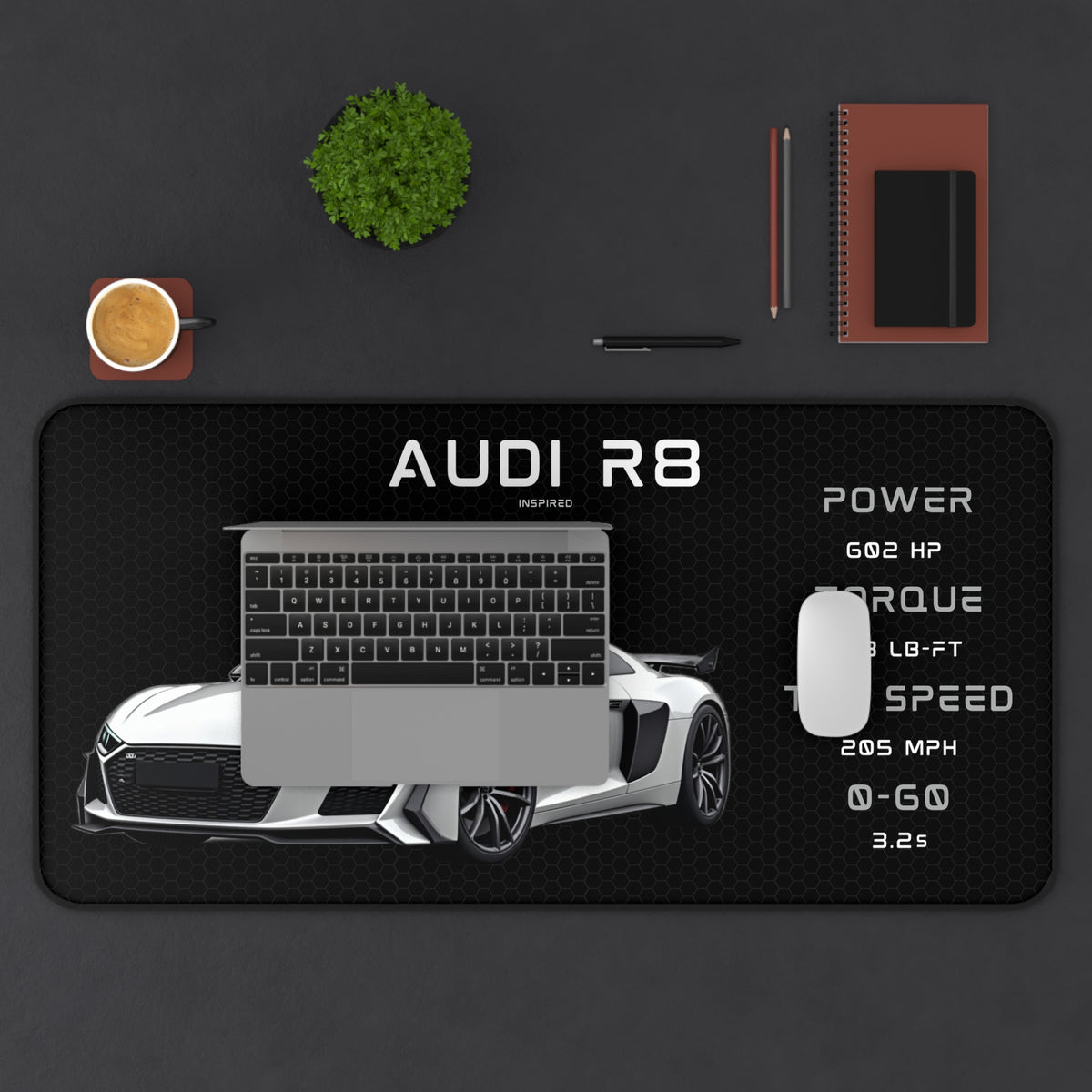 Desk Mat - R8 Mouse Pad | Car Gaming Mat for Car Enthusiasts