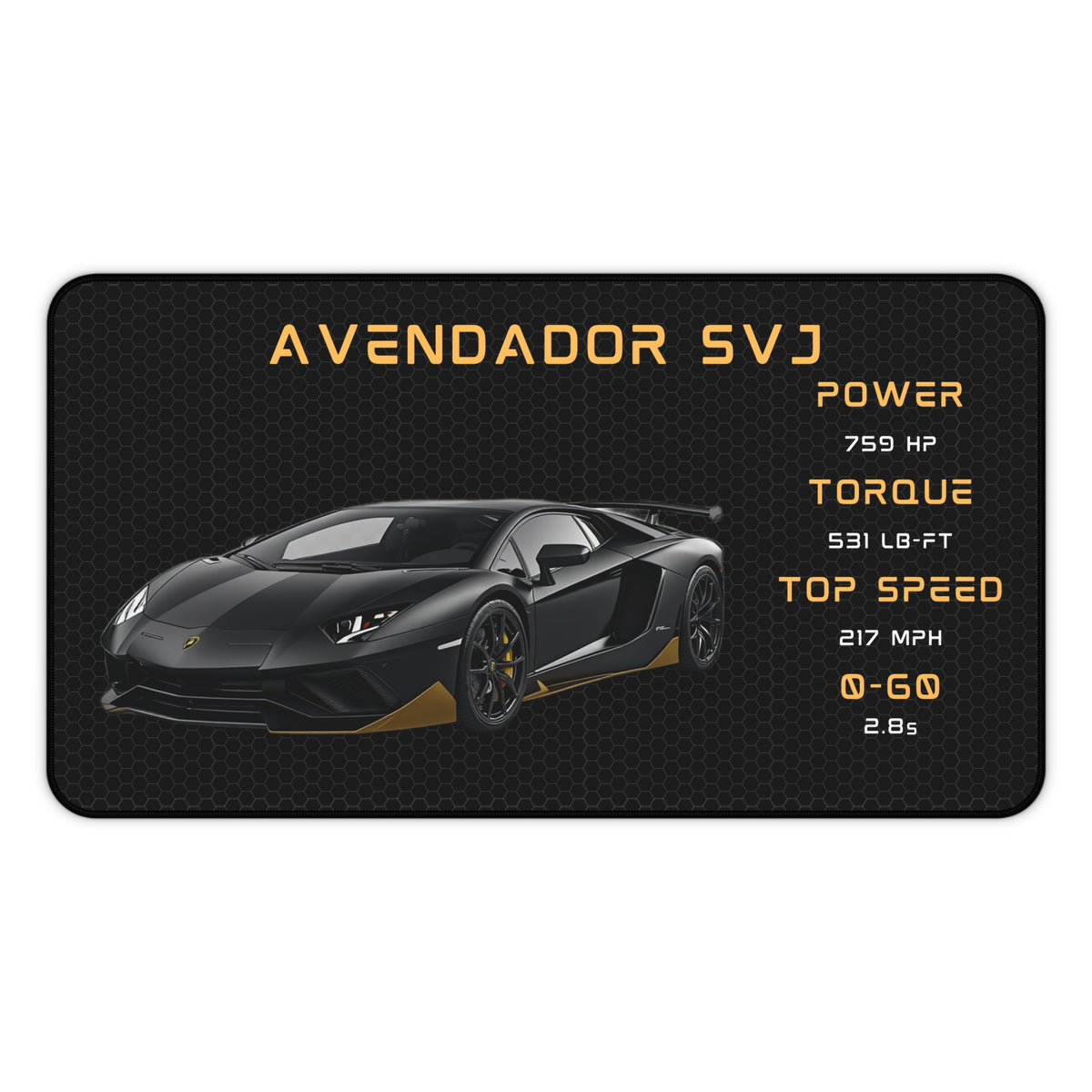 Aventador SVJ Desk Mat | Racing Supercar Mousepad
