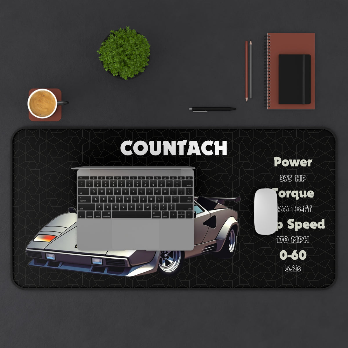 Countach Mouse Pad | Car Lover Mouse Pad | Supercar Gamer Desk Mat