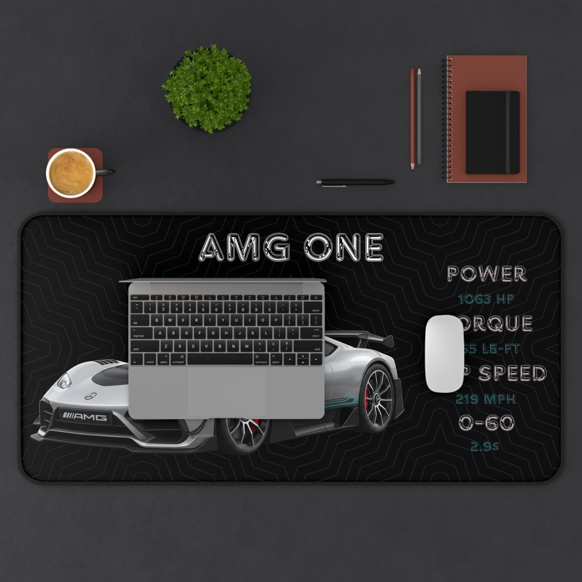 AMG One Desk Mat | Car Enthusiast Gift | Stylish Gaming Mouse Pad | Office Decor | Auto Racing Home Office Essentials