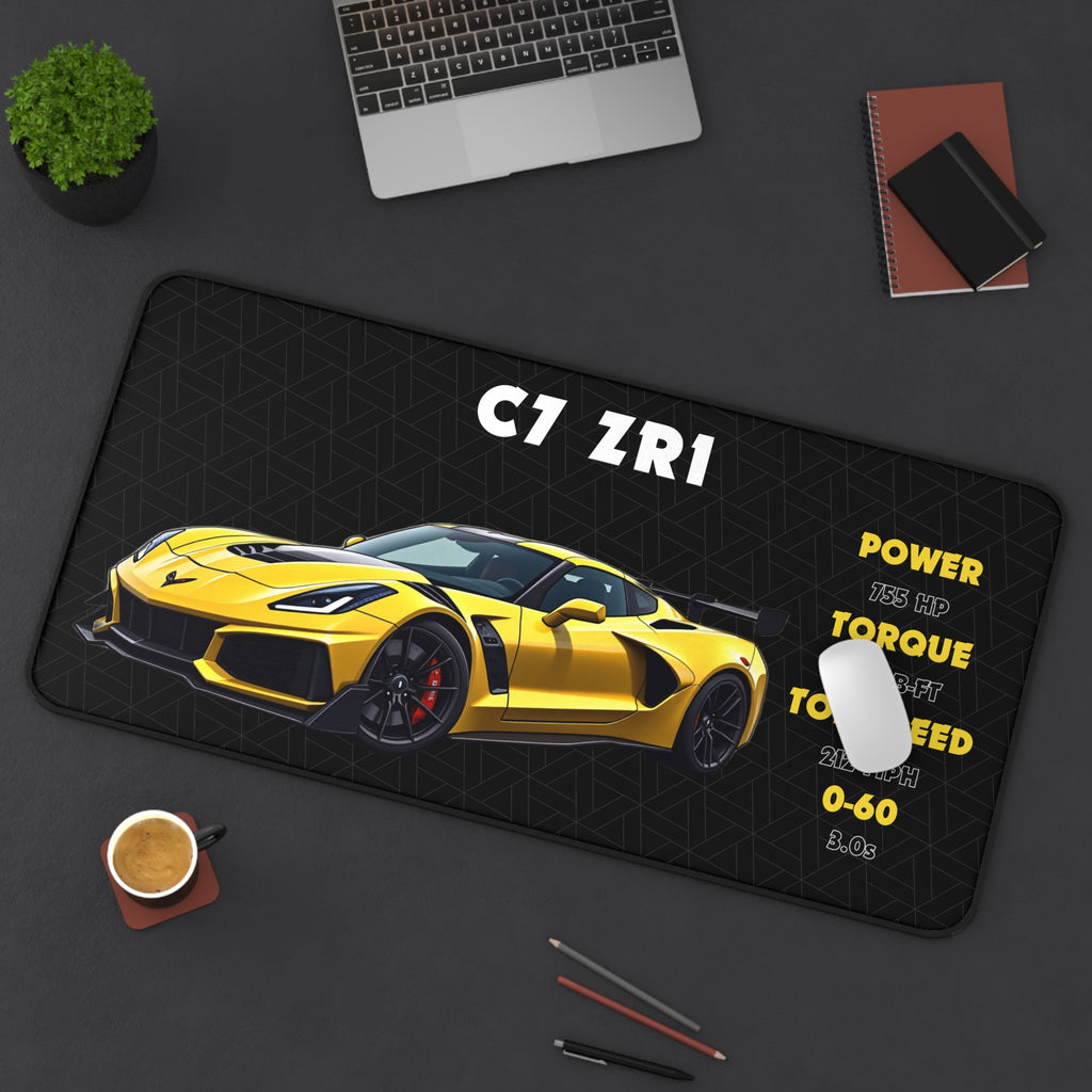 C7 ZR1 Desk Mat | Car Enthusiast Gift | Racing Fan Accessories | Car Lover Decor | Muscle Car Desk Pad